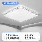 朗科达卧室灯2024年新款主卧房间灯具现代简约网红款轻奢书房led吸顶灯 黑方50*50高亮白光45W