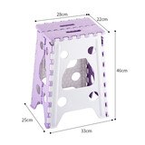 加厚塑料折叠凳子家用省空间餐桌椅户外便携式摆摊折叠椅一键折叠 紫色大号46厘米折叠承重200斤