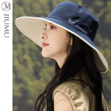 玖慕（JIUMU）防晒帽女士遮阳帽太阳帽渔夫帽夏季户外遮脸防紫外线帽子女 CW153