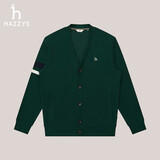 哈吉斯（HAZZYS）男装休闲外套针织开衫夹克ASVZU0BCX44 深绿色DG 180/100A50