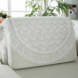 泰绣 沙发巾蕾丝靠背巾欧式布艺美式田园盖布简约现代防滑沙发套通用扶手巾四季通用 两色可选 浅米 90*80cm单人巾