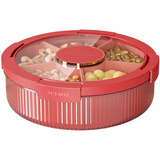 YTH密封分格干果盘家用客厅零食糖果收纳盒网红防潮新款轻奢果盘茶几 【轻奢升级版】魅力亮红