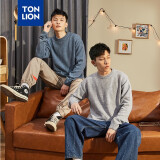 唐狮秋冬新款衣多穿毛衣男净色基础打底圆领针织衫男 浅麻灰 L