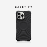 CASETIFY 纯色波漾手机壳 MagSafe兼容 硅胶手机壳 适用于苹果iPhone16/15 Plus/Pro/Max手机保护壳 黑色Magsafe iPhone 16 Pro Max