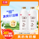 光明 一只椰子 1L*2瓶 牛乳饮品 低温椰子风味牛奶 [源头直发]