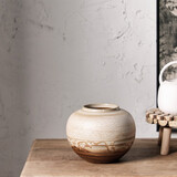 御三泥宋代美学新中式干花插花花瓶粗陶花器景德镇陶瓷瓶禅意装饰品摆件 古洲瓶【小号】-17x20cm