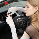 皮尔卡丹防晒手套女夏薄长款蕾丝户外开车防嗮紫外线冰丝袖套遮阳冰袖护臂 B款无指-灰色