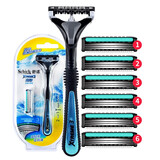 舒适（Schick）超锋3男士手动剃须刀修胡子刀器刮脸刀3层刀片刮毛刀剃胡须刀超峰 1刀架6刀头