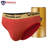 VindKan男士三角内裤男英国卫裤抑菌内裤U凸囊袋透气莫代尔大码短裤头 红色 2XL （2尺4—2尺6）