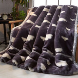 南极人家纺毛毯被子冬天加厚款双层拉舍尔盖毯冬季10斤婚庆超柔保暖盖毯单人双人学生宿舍绒毯子 云朵 150*200cm约4斤