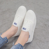 回力 Warrior 帆布鞋女鞋夏百搭小白鞋透气懒人鞋一脚蹬ins女原宿风单鞋布鞋 WXY-A446T 白色 42