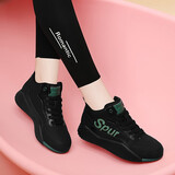 Cupald牛皮休闲鞋女2026冬季新款女鞋子运动鞋老爹鞋跑步鞋软底旅游鞋女 黑色/加绒款  （标准尺码） 37