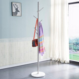 法兰思佳（FALANSIJIA） 衣服架子卧室挂衣架落地衣帽架金属衣服架落地不锈钢北欧现代 不锈钢色+白大理石