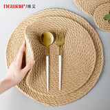 维艾（Newair）日式亚麻编织隔热垫防烫餐垫锅垫餐盘垫餐桌垫菜垫碗家用杯垫草编 日式亚麻隔热垫（直径36cm）