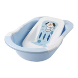 日康（rikang） 浴盆 婴儿洗澡盆 新生儿宝宝浴盆 坐躺两用 加大加厚 0-6岁 吉米婴儿浴盆带躺板 蓝色
