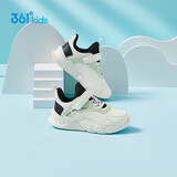 361° 跑鞋运动鞋秋冬男女童(3-12岁)革面防风跑鞋 羽毛白 34 