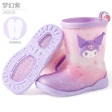 Hello Kitty儿童雨鞋女童中筒防滑雨靴库洛米小孩宝宝水鞋 梦幻紫 170mm