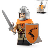 方橙中古士兵中世纪骑士古代士兵魔戒强兽人精灵权力游戏人仔积木玩具 XP213剑步兵