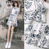 拓涩（TUOSE）连衣裙 夏季新品小清新洋气露肩甜美小个子显瘦百搭流行裙子 图色 XL