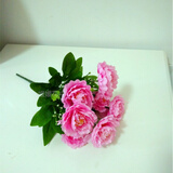 仿真富贵牡丹单支花束欧式假花绢花干花商场酒店客厅装饰插花花艺 粉色