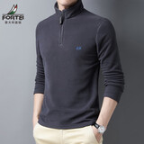 富鋌（FORTEI） 2025中年半拉链卫衣男立领摇粒绒休闲套头打底衫男装潮 官方旗舰灰色A225 M 165//95-115斤