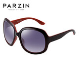 帕森（PARZIN）太阳镜女 复古大框时尚偏光太阳眼镜开车驾驶遮阳防晒墨镜 酒红色（PZ6216）