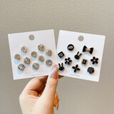 MIEG防走光胸针扣可爱迷你免缝暗扣隐形纽扣ins风领口固定衣服扣子 仿水钻+黑色【共20颗】