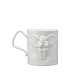 稀奇（XQ） 天使红茶骨瓷杯金把天使浮雕创意马克杯送朋友生日礼物 白把（礼盒装）