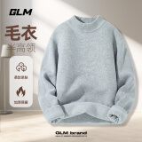 GLM森马品牌毛衣男半高领冬季加厚保暖针织衫内穿休闲毛线衣男 【半高领款】灰(GL纯色） 常规 2XL