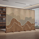 新中式屏风隔断入户遮挡风水办公酒店茶室可折叠移动实木装饰折屏 A款 1扇40*180CM【樟子松】