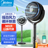 美的（Midea）【SPI净离子】五片鹰翼空气循环扇除菌净化扇家用电风扇风随温变立式落地扇轻音宿舍风扇 GDG24LX
