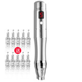 YISUER 纳米电动微针导入仪器微晶家用mts中胚精华原液修复祛痘印痘 坑 银色+10枚头默认圆晶 其它备注