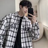 楠子汉小香风外套男士2023新款春秋季棒球服冲锋潮流痞帅休闲夹克 白色 M