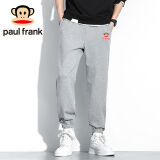 大嘴猴（paul frank）休闲裤男士2024秋季潮牌宽松潮流百搭束脚长裤灰色M