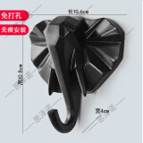 思泽诺北欧墙上强力粘贴挂钩免打孔创意鹿头装饰衣帽钩玄关钥匙挂钩壁挂 绚丽黑【象】