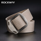 岩途（ROCKWAY）ROCKWAY岩途 纯钛防金属过敏尼龙腰带男士帆布裤腰带休闲户外皮带 拉丝扣浅卡色 (115cm)M