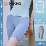 日高（NIKKO）网红瑜伽短裤女性感显瘦健身裤弹力紧身运动五分裤高腰 灰湖蓝 S