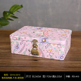 畅信达手机锁定自律盒子儿童带锁的化妆收纳盒铁学生储物密码盒子小箱子 独角兽大号图案随机-密码锁