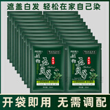 颜色丽人五贝子一洗黑染发剂黑发露纯袋装一洗彩洗头染发膏泡泡植物染发霜 五贝子黑色20袋装