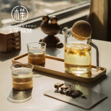 木笙玩物 办公室时尚玻璃泡茶壶套装创意简约小花茶壶北欧个性整套茶具 中号逗笙球球泡茶壶