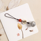 太因美 手机挂件女铃铛古风吊坠男女情侣手机链创意宫铃汽车钥匙扣u优盘包包挂件 莲花款