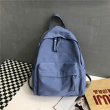 丛林鸟 小型书包女原宿ulzzang高中大学生双肩包初中简约女生ins风旅行背包 蓝色