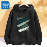真维斯（Jeanswest） 连帽卫衣男春秋季学生时尚潮流套头衫情侣百搭休闲外套宽松上衣 黑色(清新雅绿) XL /180(体重140-160斤左右)