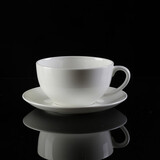 国涛简约纯白咖啡杯碟欧式骨瓷小奢华陶瓷咖啡器具配勺子印字定制logo 大明海（1杯1碟1勺） 350ml