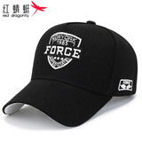 红蜻蜓帽子男大头围四季防晒帽休闲太阳帽户外百搭遮阳帽加大高顶棒球帽 （544）黑色（白字） L 帽围（60-65CM）