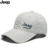 JEEP SPIRIT吉普新品棒球帽子男速干青年运动休闲帽鸭舌帽男士潮流遮阳太阳帽 米白色 均码 可调节56-61cm