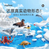 弥鹿（MiDeer）仿真动物企鹅模型北极熊鲨鱼玩具海洋动物礼盒11pcs