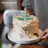 橙路许愿池送女士仙女生日蛋糕同城北京上海广州杭州宁波 6英寸 红心火龙果夹心