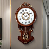 凯恩斯（KAIENSI） 挂钟客厅钟表欧式复古时钟摇摆石英钟表电波创意木质挂表家用 3340DL-贝壳盘-进口丽.声机芯 12英寸 【直径30厘米】