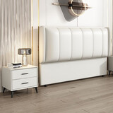 床头软包靠背实木床头板2023新款落地网红简约现代科技布床靠单买 床头+配套床头柜1个 1.5米长床头